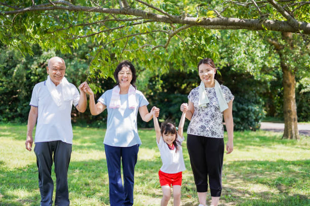 istock Family having fun running in the open air 1307370212