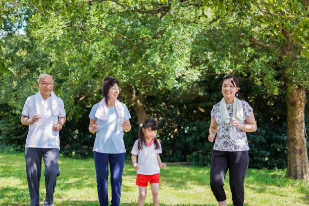 istock Family having fun running in the open air 1307370223