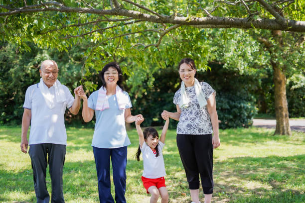 istock Family having fun running in the open air 1307370227