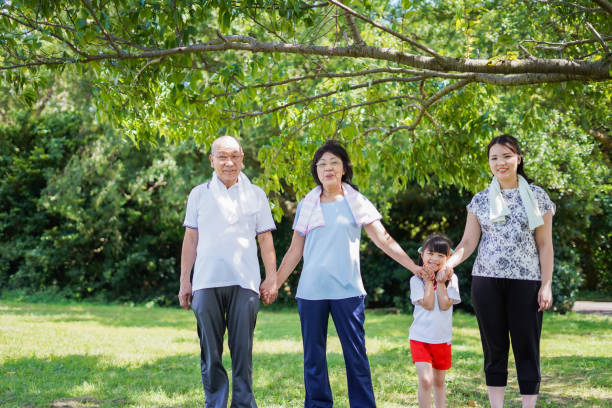 istock Family having fun running in the open air 1307370228