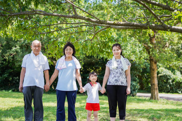 istock Family having fun running in the open air 1307370235