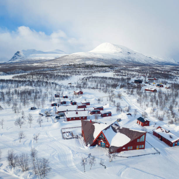 The small village of Nikkaloukta in northern Sweden, near the highest mountain in the country, Kebnekaise. Nikkaloukta is a starting point for mountain hiking in the region.