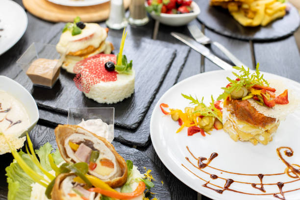 istock details of tasty brunch with differente plates 1307371524