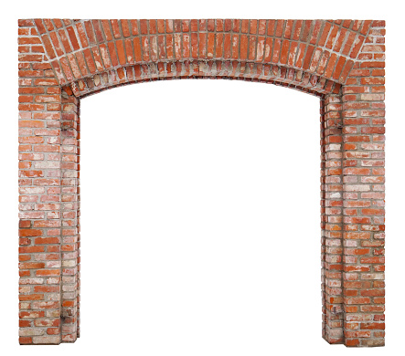 Round arch stone brick circulation door