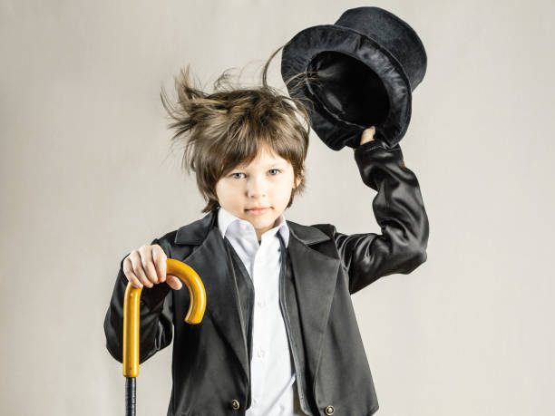 A photograph of a blue and white striped train conductor's hat on a white background.