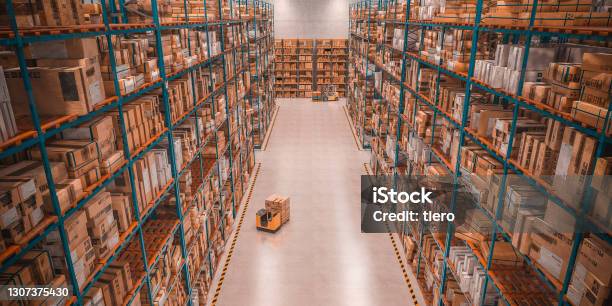 Department Store Full Of Goods Concept Of Industry And Logistics Stock Photo - Download Image Now