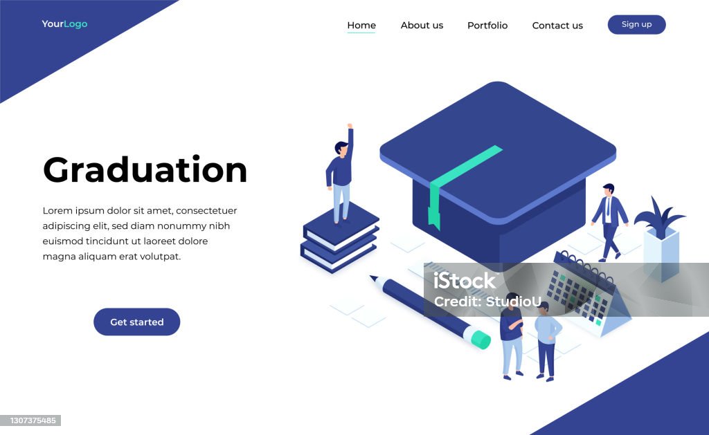 Isometric Graduation Graduation Isometric Design Stock Illustration - Download Image Now ...