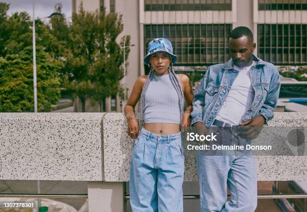 They Call Us Fashion Icons Around Here Stock Photo - Download Image Now - Street Style, Boyfriend, Jeans
