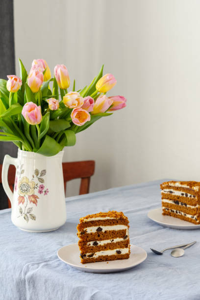istock Spring bouquet of pink tulips 1307379784