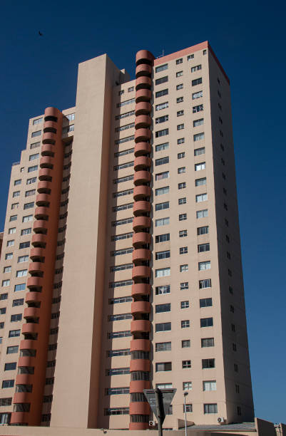 istock Upward view of tall older architectural building 1307379811