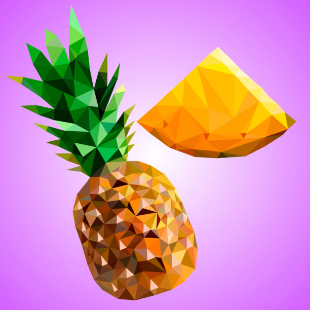 Pineapple in polygonal style. Vector fruit. Vector illustration Pineapple in polygonal style. Vector fruit. Vector illustration ananas stock illustrations