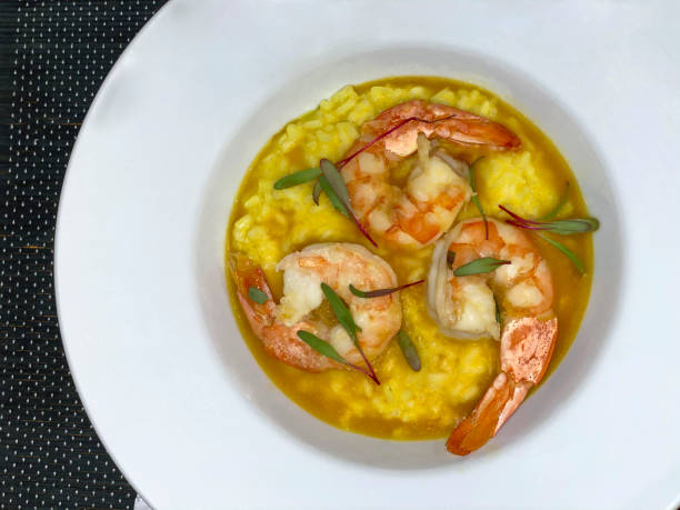 istock Shrimp risotto. Gourmet food. 1307386125