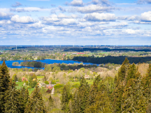 istock Beautiful aerial view at the rural landscape at spring 1307388078