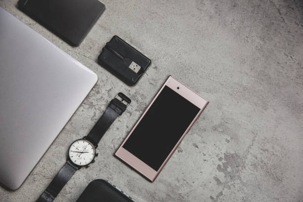 istock Flat lay of businessman accessories 1307392484