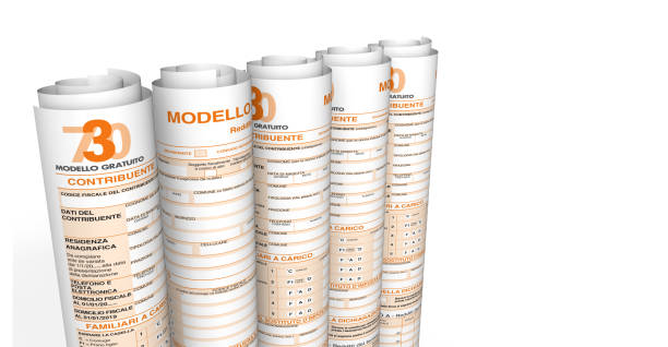 3D renderização "modello 730" receita de declaração de imposto - foto de acervo