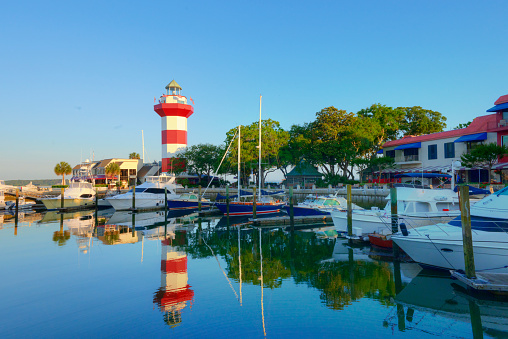 Harbor Town Lighthouse at Sunrise-Hilton Head, South Carolina