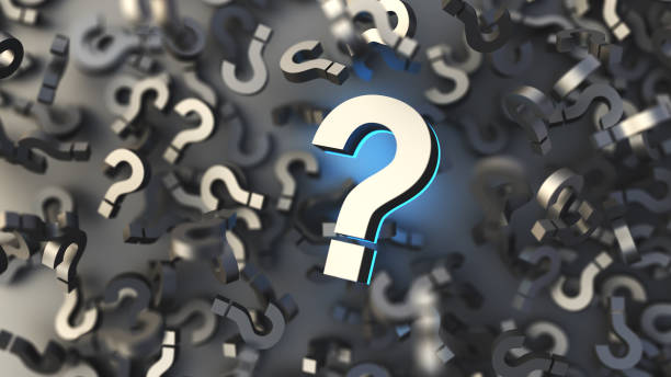 istock Big question mark on a background of black signs, FAQ Concept 1307400357