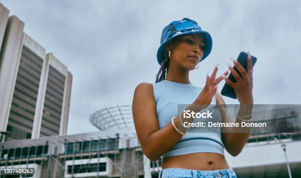 Every City Has A Social Media Queen Stock Photo - Download Image Now - Cool Attitude, Crop Top, Influencer