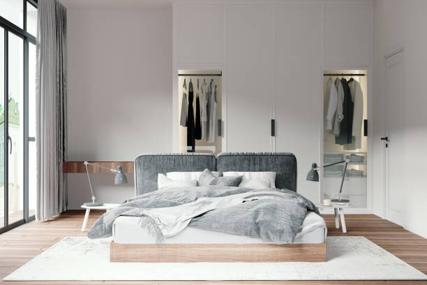 istock 3D rendering of bedroom interior 1307401653