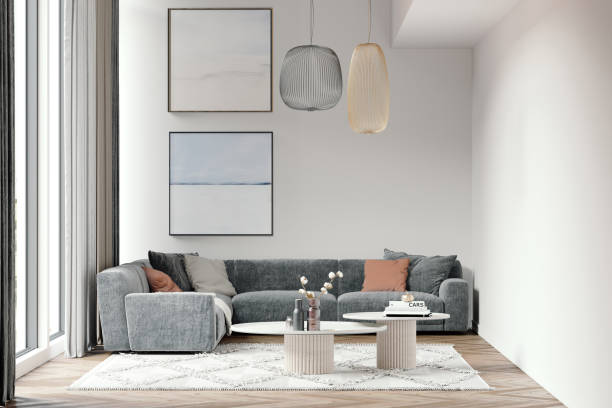 3D rendering of living room interior
