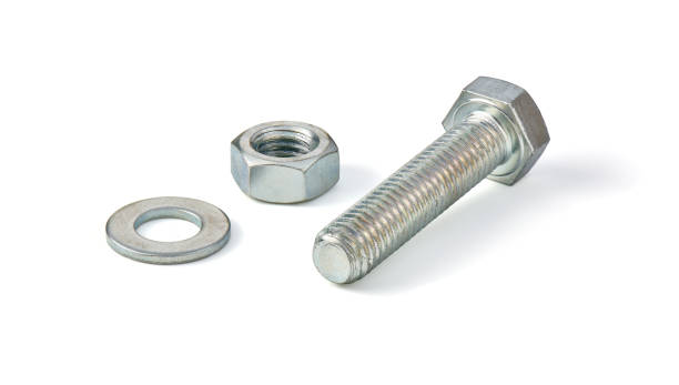 istock Bolt, nut and washer isolated on a white background, photo stacking 1307406336