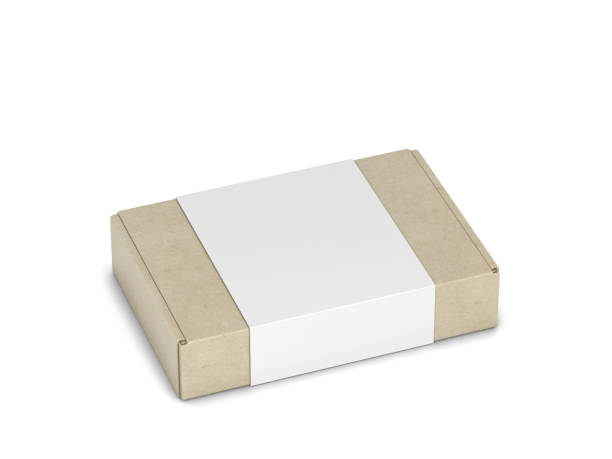 istock Blank tuck in flap packaging box mockup 1307406617