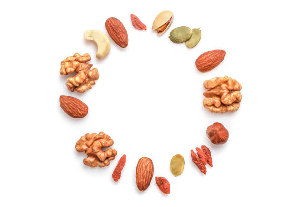 istock Mix of dry nuts in shape of circle 1307407748