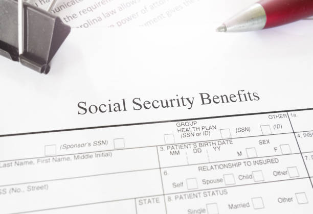 Social Security Benefits application form stock photo