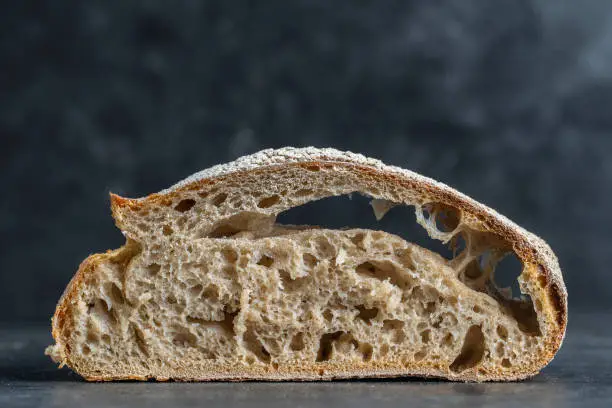 Photo of Natural abstract texture of yeast-free sourdough bread