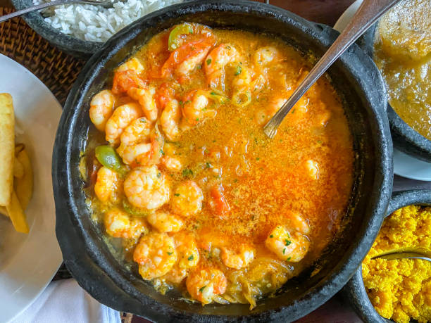 istock Shrimp stew in the clay pot. 1307411437