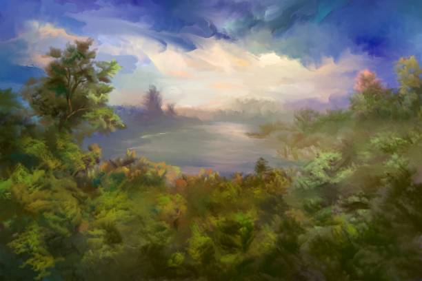 istock Summer oil painting landscape 1307411466