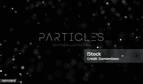 White Particles On Black Background White Data Bokeh Dust Abstract ...