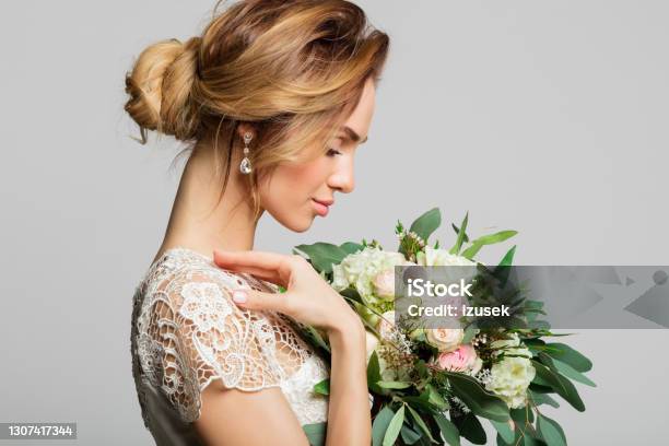 Portrait Of Beautiful Bride Stock Photo - Download Image Now - Blond Hair, Fashion Model, Beauty