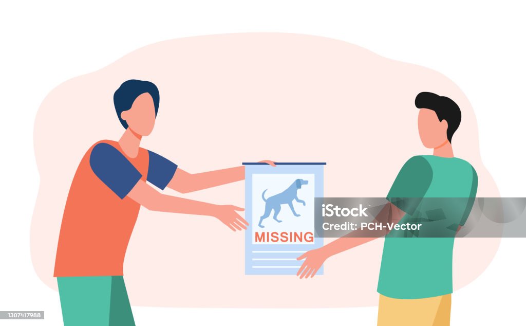 Dog Owner Showing Lost Pet Poster To Man Stock Illustration - Download  Image Now - Dog, Lost, Page - iStock