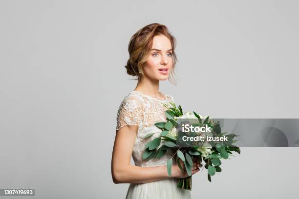 Portrait Of Beautiful Bride Stock Photo - Download Image Now - Adult, Adults Only, Beautiful People