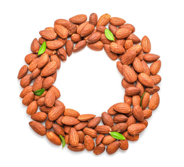istock Almond nuts in shape of circle 1307423170