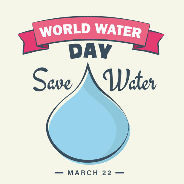 ilustrações, clipart, desenhos animados e ícones de pôster mundial do dia mundial da água 22 de março, economize água, vetor de bandeira de ilustração de gotícula - dia mundial da agua