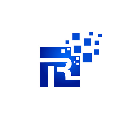 Blue Box Letter R Box Letter R Logo Template Stock Illustration - Download Image Now ...