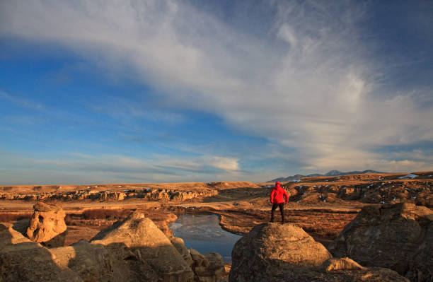 istock Man Admiring Incredible View At Writing-On-Stone Provincial Park in Alberta Canada 1307440963