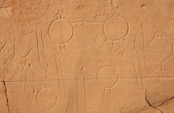 A prehistoric petroglyph at writing-on-stone provincial park in Alberta, Canada.