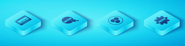istock Set Isometric UI or UX design, , and RGB and CMYK color mixing icon. Vector 1307441186