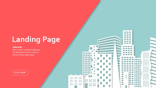 Landing page template - real estate concept vector art illustration