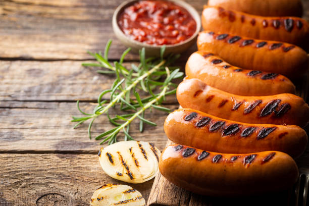 istock Fried delicious sausages 1307453500