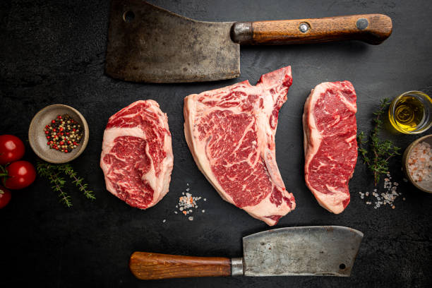 istock Variety of Raw Meat Steaks 1307453568