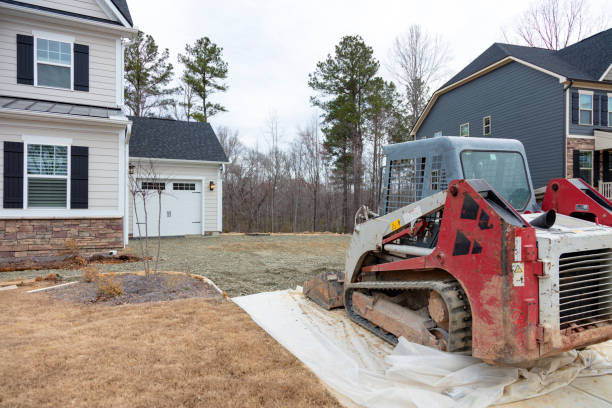 new driveway repair and construction for a new house - concrete driveway cement construction imagens e fotografias de stock