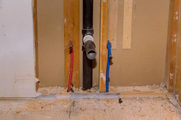 istock Home residential problem, damage water piping system in restroom, water leak 1307454828