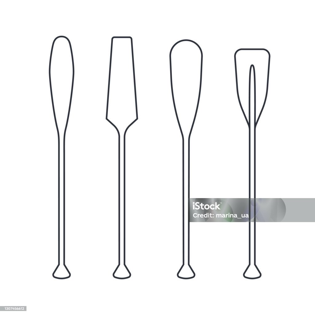 Oar Image Simple Oars Set In Line Style Vector Illustration Stock Illustration ...