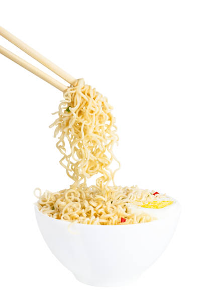 istock chopsticks and Instant noodles isolated on white background 1307457311