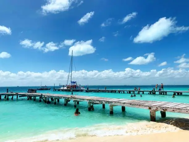 Docking piers in Isla Mujeres