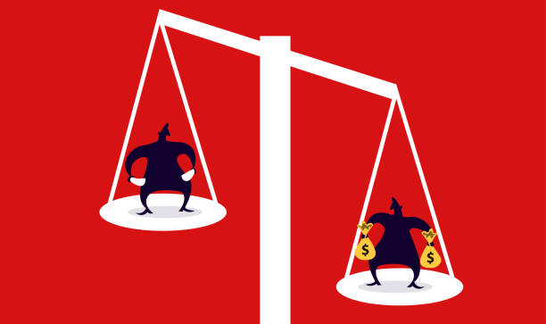 stockillustraties, clipart, cartoons en iconen met onrecht - armoede